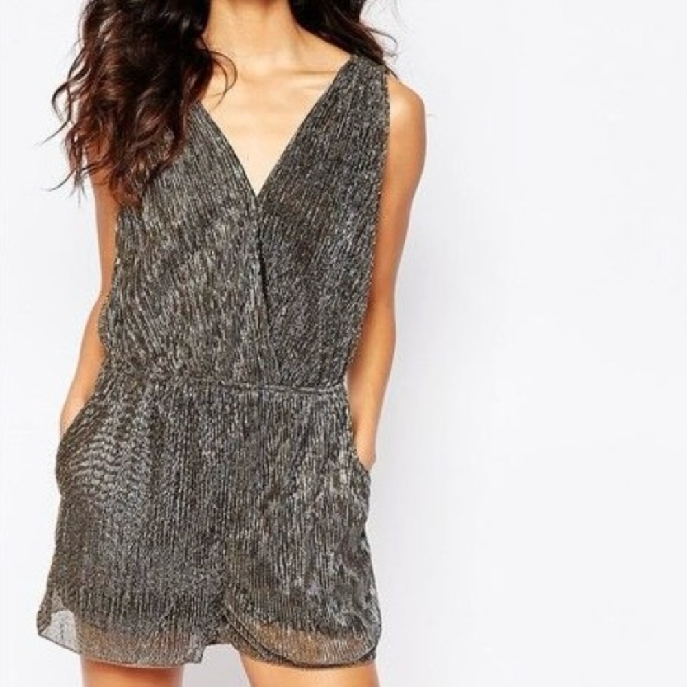 MANGO gold romper